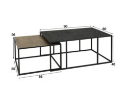 Bijzettafel Set IRON METALLIC - Antiek Brons En Zwart Brons -Zuiver || RICHMOND Verkoop richter young design iron metallic 59896