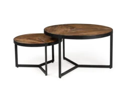 Set Van 2 Bijzettafels LAVEU - Mangolia Bruin