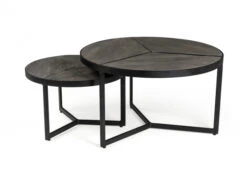 Set Van 2 Bijzettafels LAVEU - Grijs Grijs