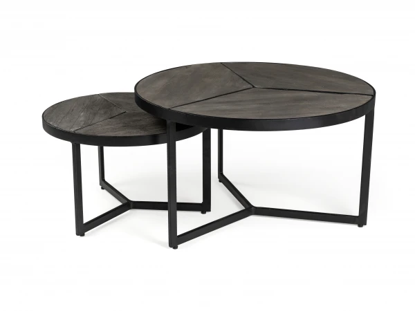 Set Van 2 Bijzettafels LAVEU - Grijs Grijs 1 Set Van 2 Bijzettafels LAVEU - Grijs Grijs