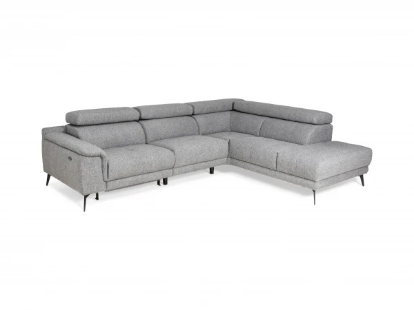 Hoeksalon Met 1 Elektr. Relax LENON - Grijs Grijs 1 Hoeksalon Met 1 Elektr. Relax LENON - Grijs Grijs
