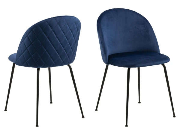 Eetkamerstoel LOUISE - Donkerblauw Blauw 4 Eetkamerstoel LOUISE - Donkerblauw Blauw - Afbeelding 4