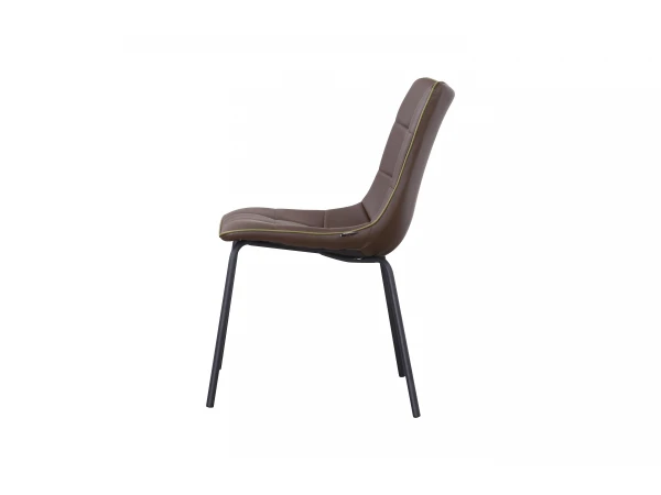 Stoel LUCCA - Bruin/olijf Lederlook Donkerbruin 3 Stoel LUCCA - Bruin/olijf Lederlook Donkerbruin - Afbeelding 3