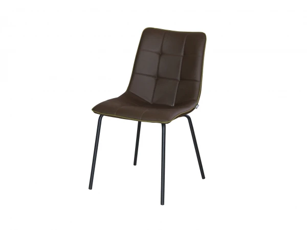 Stoel LUCCA - Bruin/olijf Lederlook Donkerbruin 1 Stoel LUCCA - Bruin/olijf Lederlook Donkerbruin