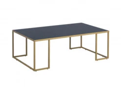 Salontafel Rechthoekig MATTEO - Zwart Glas/goud Multicolor