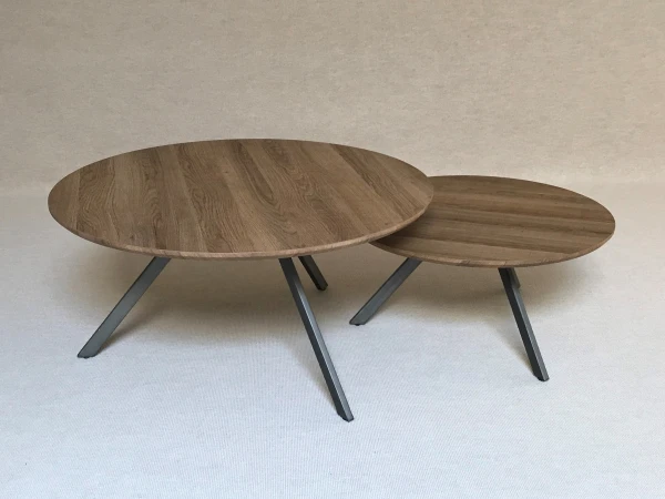 Set Van 2 Salontafels - Eik Look Hout 2 Set Van 2 Salontafels - Eik Look Hout - Afbeelding 2