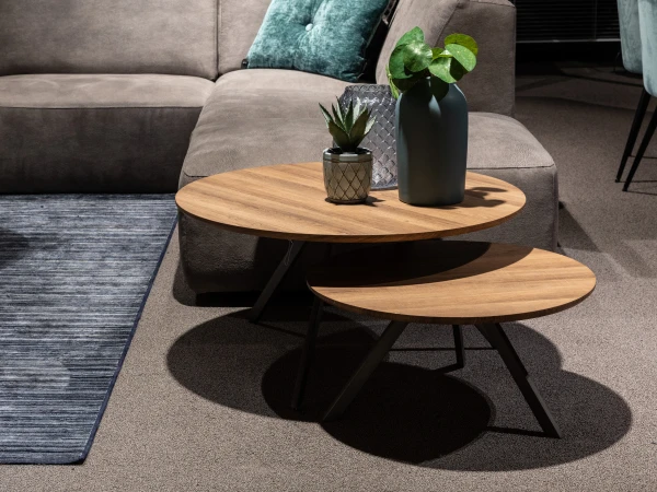 Set Van 2 Salontafels - Eik Look Hout 3 Set Van 2 Salontafels - Eik Look Hout - Afbeelding 3