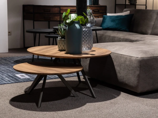 Set Van 2 Salontafels - Eik Look Hout 4 Set Van 2 Salontafels - Eik Look Hout - Afbeelding 4