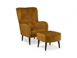 Fauteuil Met Voetbank OMNIA - Kronos Gold Goud