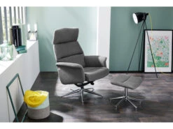 Relaxzetel Met Voetbank RAHEL - Grijs Grijs -Zuiver || RICHMOND Verkoop richter young design rahel 24529