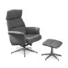 Relaxzetel Met Voetbank RAHEL - Grijs Grijs