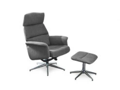 Relaxzetel Met Voetbank RAHEL - Grijs Grijs