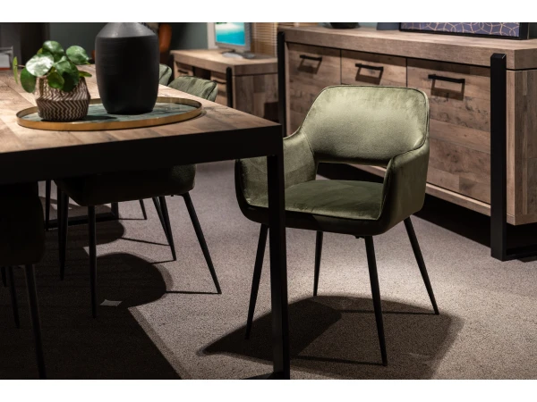 Eetkamerstoel RANJA - Olive Green Groen 4 Eetkamerstoel RANJA - Olive Green Groen - Afbeelding 4