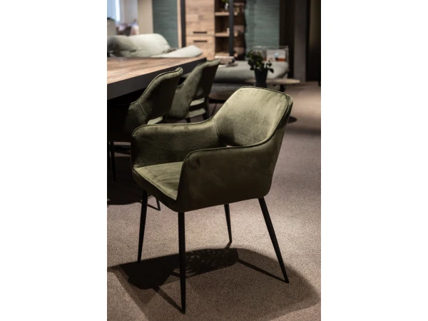 Eetkamerstoel RANJA - Olive Green Groen 3 Eetkamerstoel RANJA - Olive Green Groen - Afbeelding 3