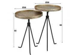 Bijzettafelset METALLIC - Antiek Brons Brons -Zuiver || RICHMOND Verkoop richter young design rond metallic 59892