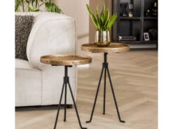 Bijzettafelset METALLIC - Antiek Brons Brons -Zuiver || RICHMOND Verkoop richter young design rond metallic 59893