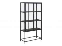 Vitrine SEAFORD - Zwart/metaal Zwart