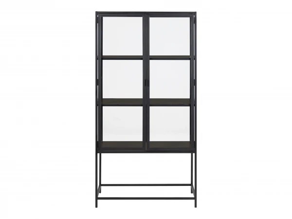 Vitrine SEAFORD - Zwart/metaal Zwart 2 Vitrine SEAFORD - Zwart/metaal Zwart - Afbeelding 2