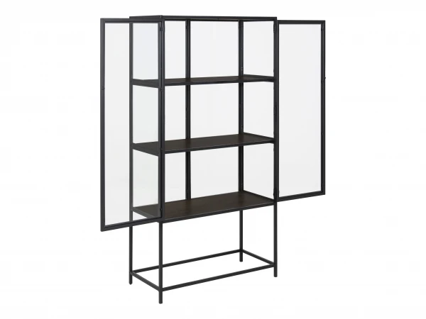 Vitrine SEAFORD - Zwart/metaal Zwart 3 Vitrine SEAFORD - Zwart/metaal Zwart - Afbeelding 3