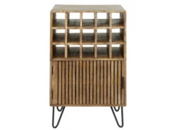 Wijnkast TWEAK - Massief Mango Zandkleur Hout