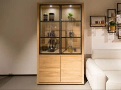 Vitrine ZEN Met Verlichting - Smoked Oak Hout