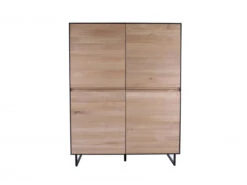 Barkast ALEXI - Zwart/naturel Hout