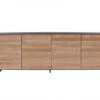 Dressoir Met 4 Deuren ALEXI - Zwart/naturel Hout