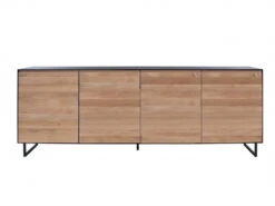 Dressoir Met 4 Deuren ALEXI - Zwart/naturel Hout
