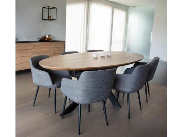 Dressoir ALEXI - Zwart/naturel Hout 6 Dressoir ALEXI - Zwart/naturel Hout - Afbeelding 6