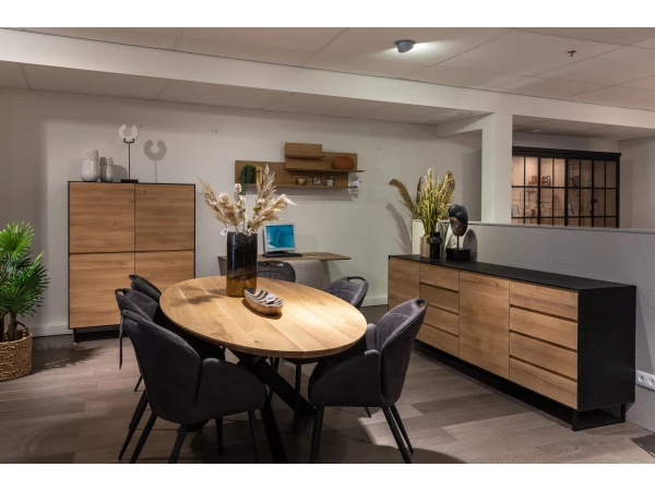 Dressoir ALEXI - Zwart/naturel Hout 5 Dressoir ALEXI - Zwart/naturel Hout - Afbeelding 5