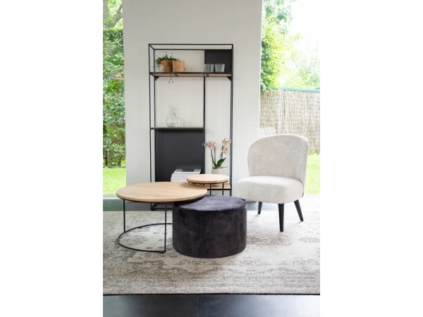 Rek Links RUBIC - Naturel Eik/metaal Multicolor 2 Rek Links RUBIC - Naturel Eik/metaal Multicolor - Afbeelding 2