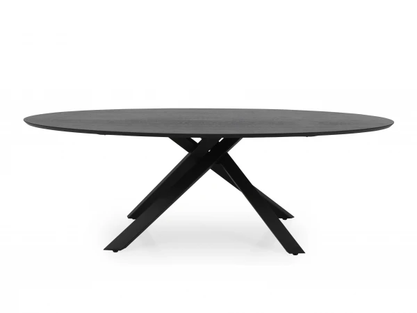 Ovale Tafel COX - Zwart Hout/metaal Zwart 2 Ovale Tafel COX - Zwart Hout/metaal Zwart - Afbeelding 2