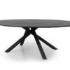 Ovale Tafel COX - Zwart Hout/metaal Zwart