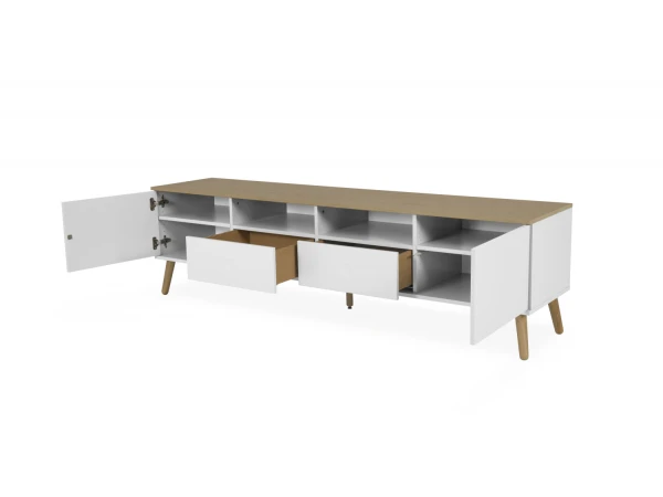 Tv-meubel DOT - Wit/Eik Wit 4 Tv-meubel DOT - Wit/Eik Wit - Afbeelding 4