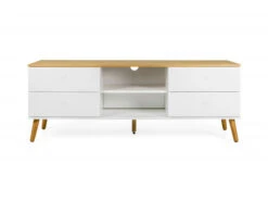 Tv-meubel DOT - Wit/eik Hout