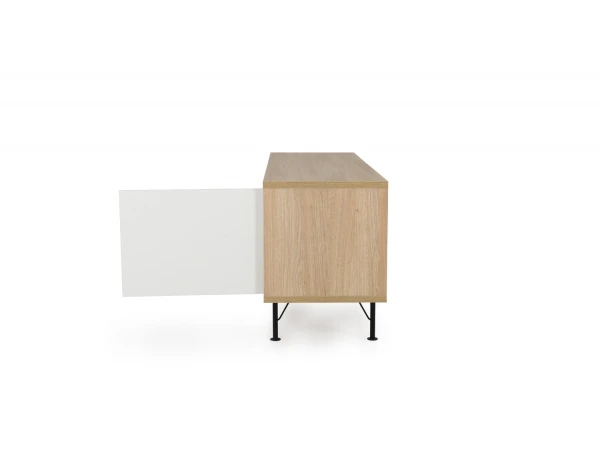 Tv-meubel FLOW - Eik/Wit Wit 4 Tv-meubel FLOW - Eik/Wit Wit - Afbeelding 4