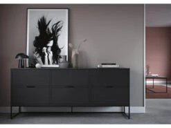 Dressoir LIPP 6 Laden - Shadow Black Zwart