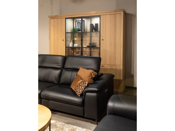 Vitrine BRIGHTON Incl. Led - Smoked Oak Hout 5 Vitrine BRIGHTON Incl. Led - Smoked Oak Hout - Afbeelding 5