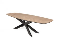 Eetkamertafel FISHBONE - Wit Eiken/Zwart Hout