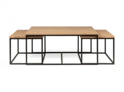 Set Salontafels GLASGOW - Smoked Oak Hout