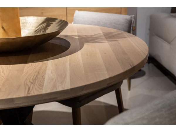 Tafel Rond GLASGOW - Nature Hout 4 Tafel Rond GLASGOW - Nature Hout - Afbeelding 4