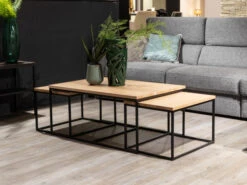 Set Salontafels GLASGOW - Smoked Oak Hout -Zuiver || RICHMOND Verkoop william winston glasgow 53027