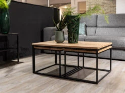 Set Salontafels GLASGOW - Smoked Oak Hout -Zuiver || RICHMOND Verkoop william winston glasgow 53029