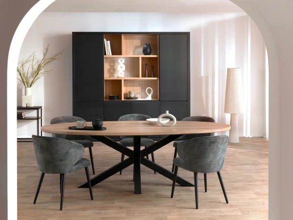 Eetkamertafel Ovaal GLASGOW - Nature Hout 2 Eetkamertafel Ovaal GLASGOW - Nature Hout - Afbeelding 2