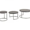 Set 3 Salontafels GLASGOW - Black Matte Zwart