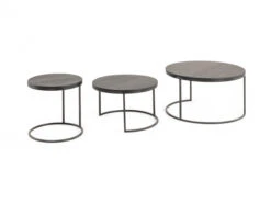 Set 3 Salontafels GLASGOW - Black Matte Zwart
