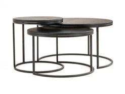 Set 3 Salontafels GLASGOW - Black Matte Zwart -Zuiver || RICHMOND Verkoop william winston glasgow 64089