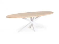 Eetkamertafel Ovaal GLASGOW - Eik Natuur/Wit Hout