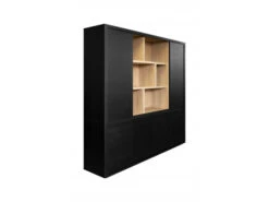 Vitrine ZEN Open Midden Incl. LED - Black Matte/smoked Oak Zwart -Zuiver || RICHMOND Verkoop william winston zen 44575