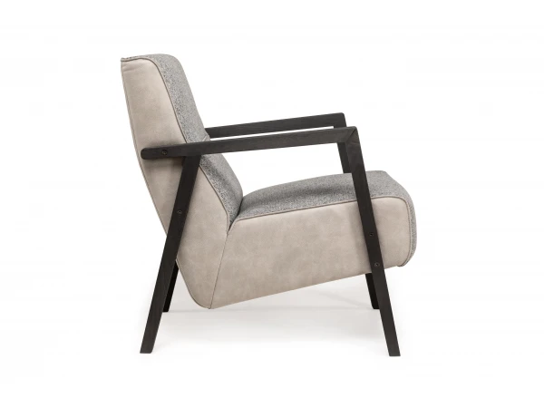 Fauteuil BUENO - Lichtgrijs/zwart Lichtgrijs 3 Fauteuil BUENO - Lichtgrijs/zwart Lichtgrijs - Afbeelding 3